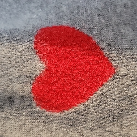 Bunny Sweater in grey, rabbit, hearts on elbows - Picture 4 of 4